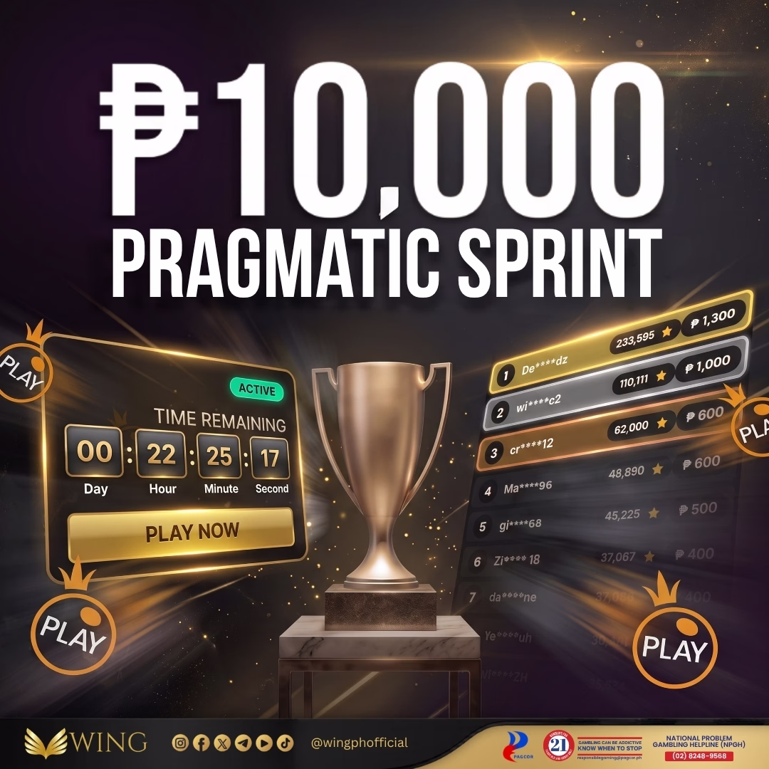 Wing Pragmatic Sprint: Spin for Your Share of ₱10,000 Cash Every Week! 🎰⚡️